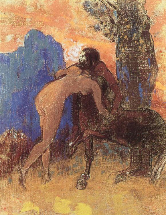 Odilon Redon Struggle Between Woman and a Centaur